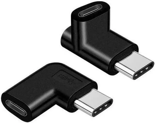 Main image of JAENFONG USB C Adapter 90 Degree Male to Female Type C Adapter Angled Right & Left and Up & Down Extension Connector (2Pack)