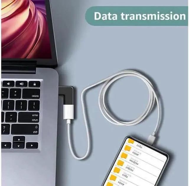 Alt view image 6 of 7 - JAENFONG USB C Adapter 90 Degree Male to Female Type C Adapter Angled Right & Left and Up & Down Extension Connector (2Pack)