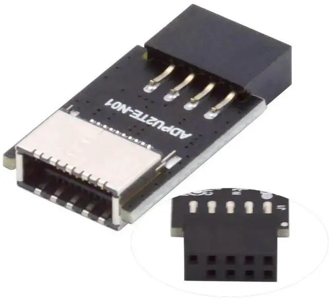 Main image of JAENFONG USB 2.0 9Pin Male to USB 3.1 Type E Key-A Female Front Panel Socket to 9Pin Mainboard Header Extension Adapter