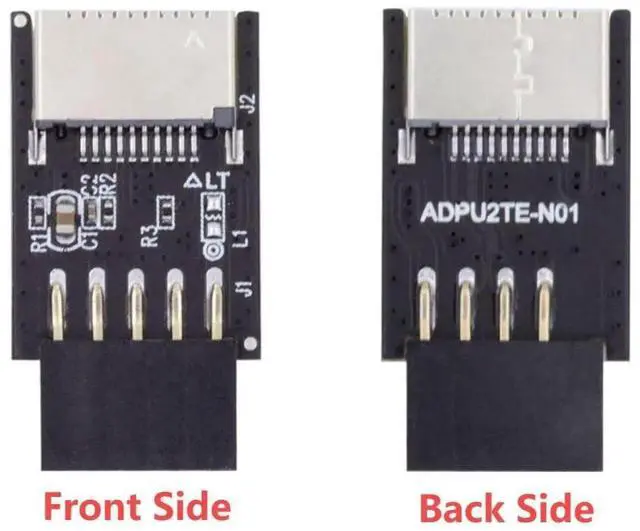 Alt view image 4 of 7 - JAENFONG USB 2.0 9Pin Male to USB 3.1 Type E Key-A Female Front Panel Socket to 9Pin Mainboard Header Extension Adapter