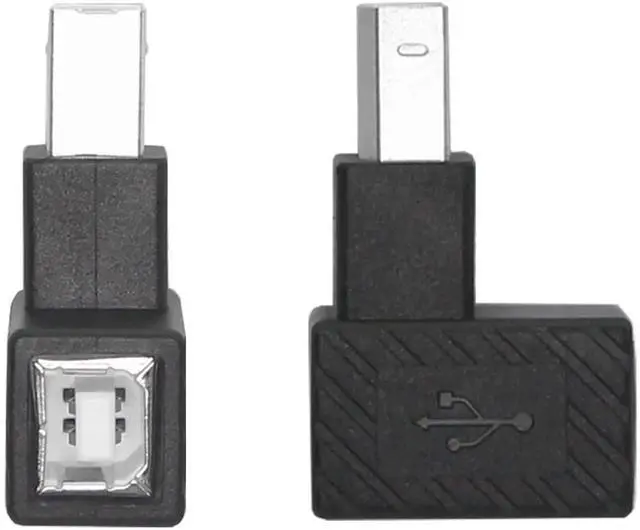 Alt view image 2 of 6 - JAENFONG USB 2.0 Type-B Printer Adapter, 2 Pack 90 Degrees USB 2.0 B Male to Type-B Female Adapter for Printer, Scanner, Mobile HDD and More