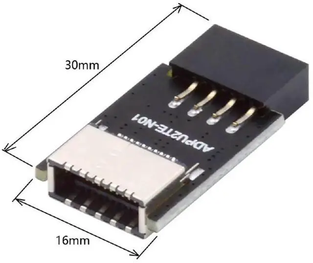 Alt view image 4 of 7 - JAENFONG USB 3.1 Front Panel Socket Key-A Type-E to USB 2.0 9Pin 10Pin Mainboard Header Male Extension Adapter