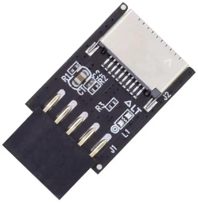 Alt view image 2 of 7 - JAENFONG USB 3.1 Front Panel Socket Key-A Type-E to USB 2.0 9Pin 10Pin Mainboard Header Male Extension Adapter