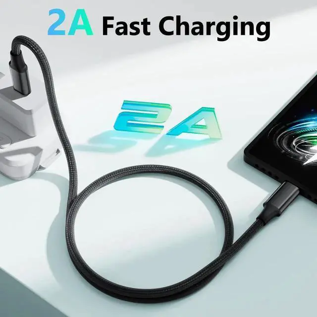 Alt view image 7 of 7 - JAENFONG 3.3FT USB Type C to Mini USB Cable, 1M Braided USB C to Mini 5-Pin Charging Cord, Supports OTG Sync Data for Digital Camera, Driving Recorder, MP3 Player, GPS Receiver and More Mini B Devices