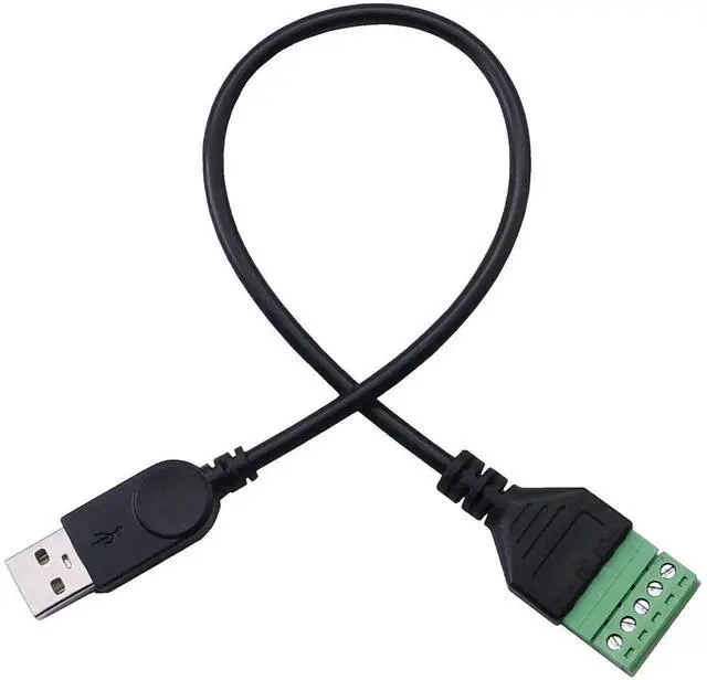Alt view image 4 of 7 - JAENFONG 1ft USB Type A 2.0 Male to 5 Pins Screw Terminal Female Solderless Charging and Data Transfer Converter Adapter Extension Cord