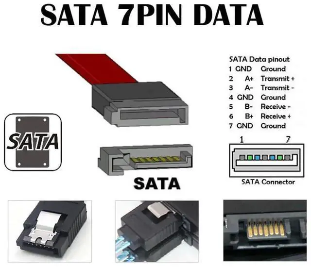 Alt view image 7 of 7 - JAENFONG 2pcs/lot 7Pin SATA to ESATA Male to Female & External ESATA to SATA Adapter Extender for SSD Disk