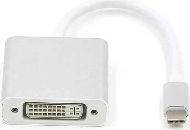 Alt view image 2 of 4 - JAENFONG USB C TO DVI-D Adapter - USB 3.1 Type C (USB-C) to DVI 1920x1080p Adapter (Thunderbolt 3), DP Alt Mode Converter w/ Aluminium Case for 2017 MacBook Pro/Yoga 920 - Silver