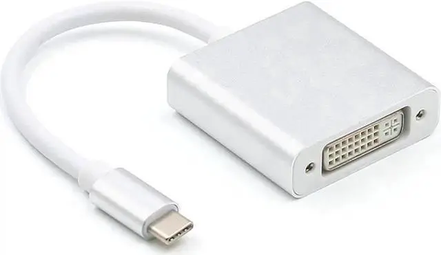 Main image of JAENFONG USB C TO DVI-D Adapter - USB 3.1 Type C (USB-C) to DVI 1920x1080p Adapter (Thunderbolt 3), DP Alt Mode Converter w/ Aluminium Case for 2017 MacBook Pro/Yoga 920 - Silver