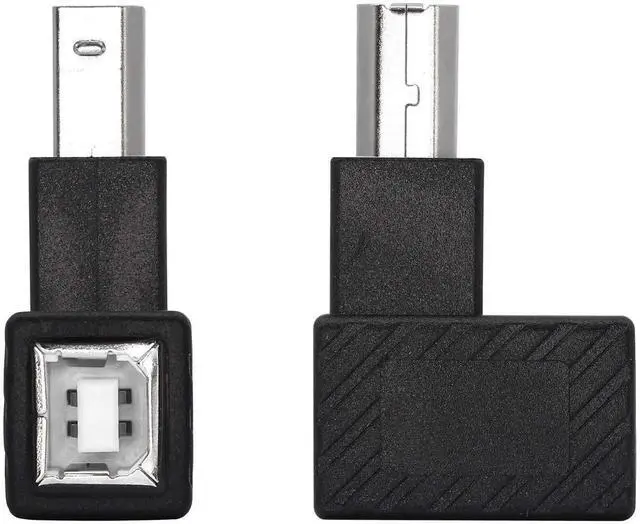 Alt view image 3 of 6 - JAENFONG USB 2.0 Type-B Male to Female Printer Adapter, 2 Pack, 90 Degree, 480 Mbps, Plug & Play, Compatible with PC, USB 2.0, Right Anglez