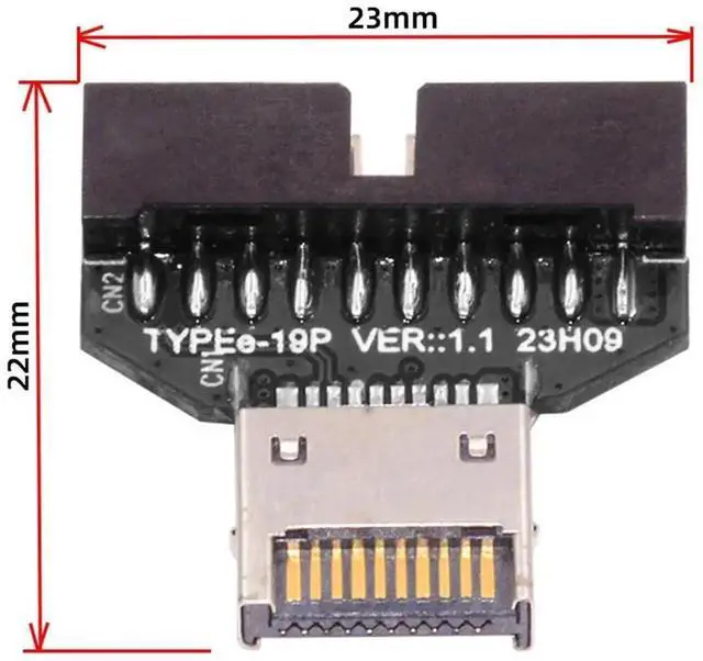 Alt view image 2 of 7 - JAENFONG Adapter Type-E IDC Socket USB 3.1 Front Panel Header to USB 3.0 20Pin Header Extension Adapter for Desktop Motherboard