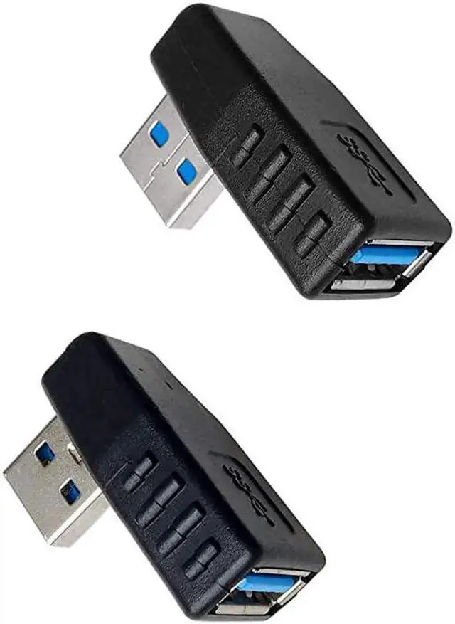 Alt view image 4 of 4 - JAENFONG USB 30 Male to Female 90 Degree Right Angle Extension Adapter USB Leftward and Rightward Connector