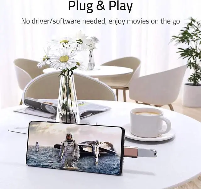 Alt view image 3 of 6 - JAENFONG USB C to USB Adapter (2 Pack) Thunderbolt 3 to USB 3.0 Adapter Compatible with MacBook Pro 2019 and Before MacBook Air 2019/2018 D.ell XPS and More Type C Devices Rose Gold