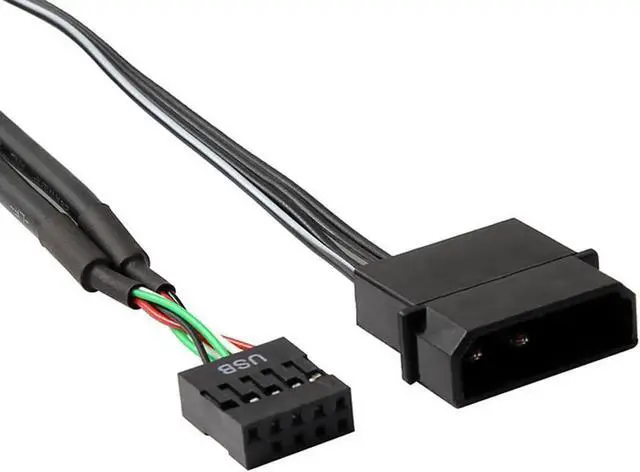 Alt view image 2 of 5 - JAENFONG USB 9 Pin Motherboard Header Hub 4 Ports Splitter Adapter, USB 2.0 9Pin Header 1 to 4 Extension Converter Card - Molex Power,USB 9-Pin Internal Cable,1.64FT