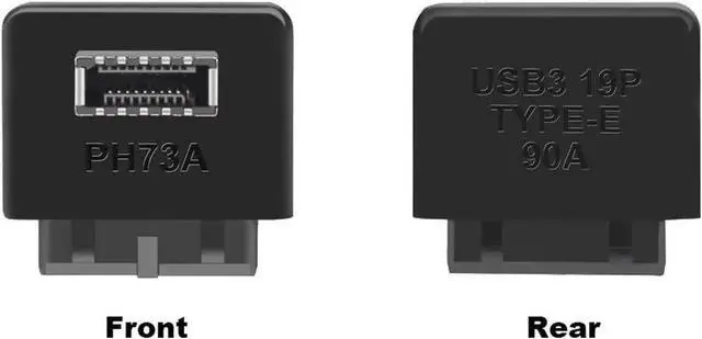 Alt view image 2 of 5 - JAENFONG USB 3.0 / 3.1 Gen 2 IDC 20Pin to USB 3.1/3.2 Type-E A-Key Motherboard Internal USB Header Adapter Converter for Type C Front Panel Chassis Bracket (Standard Type-90 degree)