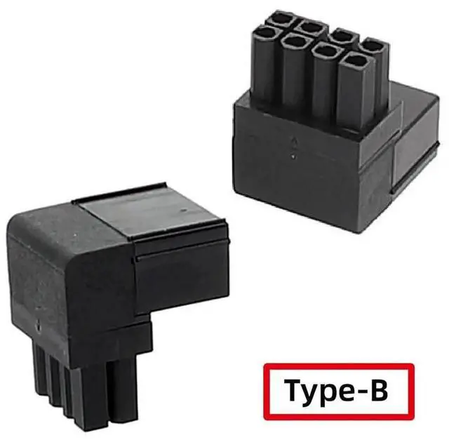 Alt view image 5 of 7 - JAENFONG 2pcs/lot 90 Degree Up Down Angled ATX 8P Male to Female Power Header Adapter for GPU Graphics Card