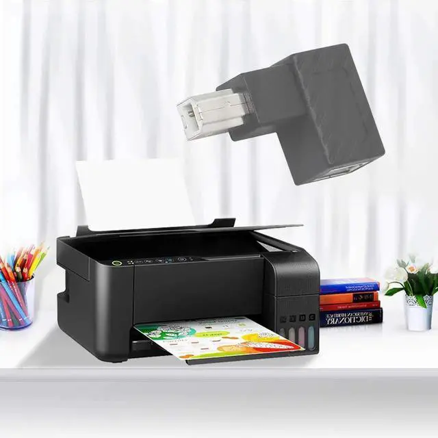 Alt view image 6 of 6 - JAENFONG USB 2.0 Type-B Printer Adapter, 2Pack 90 Degrees USB 2.0 B Male to Type-B Female Printer Adapter for Printer, Scanner, Mobile HDD and MoreLeft Angle+Right Angle