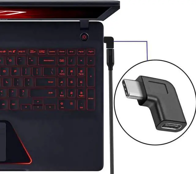 Alt view image 6 of 6 - JAENFONG USB C 90 Degree Adapter Guamar Type C Male to Female Extension Adapter Right & Left and Upward & Downward Angled USB 3.1 Connector for Laptop Tablet Android Mobile Phone MacBook Pro/Air 2 Pac