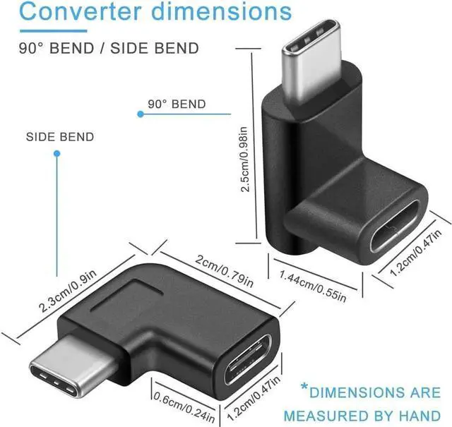 Alt view image 4 of 6 - JAENFONG USB C 90 Degree Adapter Guamar Type C Male to Female Extension Adapter Right & Left and Upward & Downward Angled USB 3.1 Connector for Laptop Tablet Android Mobile Phone MacBook Pro/Air 2 Pac