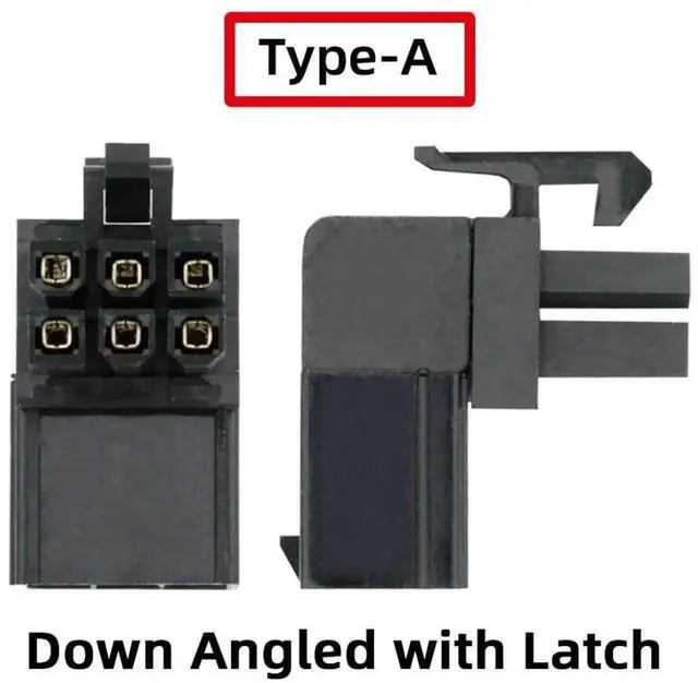Alt view image 7 of 7 - JAENFONG 2 Pack ATX 6Pin 90 Degree Angled GPU Graphics Card Power Connector Adapter