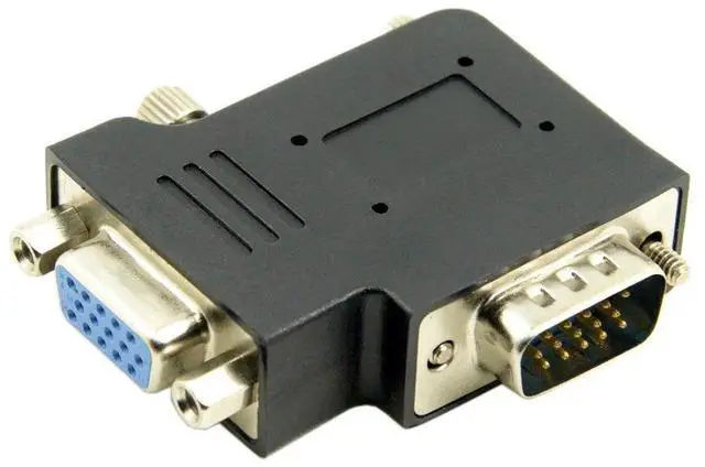 Alt view image 2 of 6 - JAENFONG VGA Connectors,VGA SVGA D-Sub HDB15Pin Male to Female 90 Degree Right Angled Gender Changer Video Graphics Array Connector Adapter for Monitor/Projector/Graphics