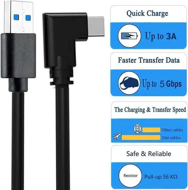 Alt view image 2 of 7 - JAENFONG USB A 3.0 to USB C Type C Quest Link Cable 16ft, Oculus Link Cable with Signal Booster, Streaming VR Game & Fast Charging USB C Cable Compatible for Oculus Quest1/Quest2 Headset and Gaming PC