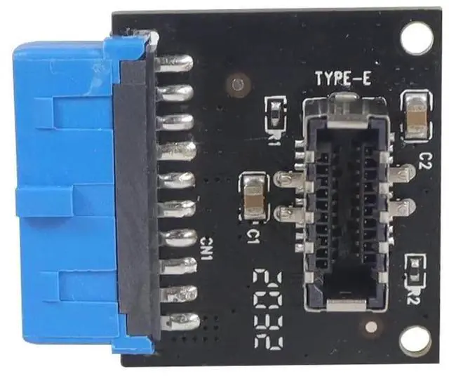 Alt view image 3 of 6 - JAENFONG  USB 3.1 Front Panel Socket to USB 3.0 20Pin Header Male Extension Cable Adapter for Motherboard Card 20P USB to Type-E Connector (2 Pcs)