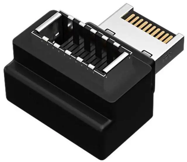 Alt view image 6 of 7 - JAENFONG 3pcs USB 3.1 Front Panel Header Female Type-E to Male Type-A & Type-C USB-C Motherboard Extension Data Angled Adapter