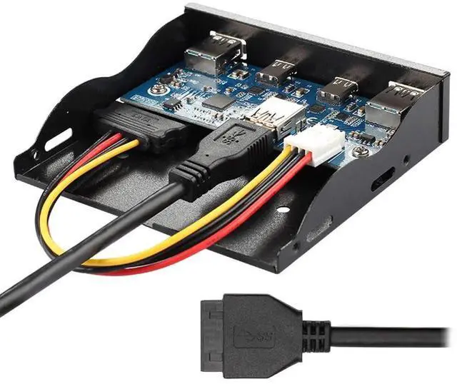 Main image of JAENFONG  USB-C & USB 3.0 HUB 4 Ports Front Panel to Motherboard 20Pin Connector Cable for 3.5" Floppy Bay