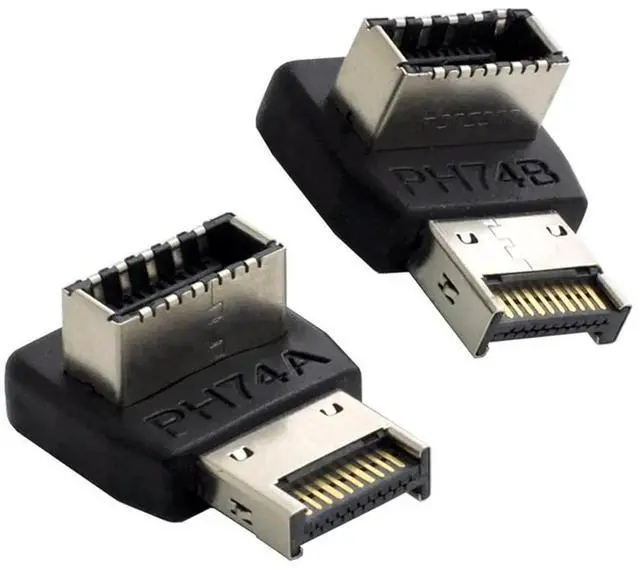 Main image of JAENFONG 2pcs Overmold USB 3.1 Front Panel Header Male to Female Type-E Motherboard Extension Data Adapter