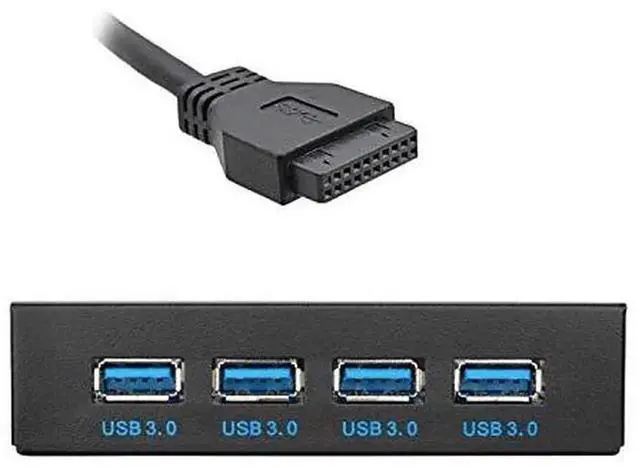 Alt view image 2 of 7 - JAENFONG USB 3.0 HUB 4 Ports Front Panel to Motherboard 20Pin Adapter with SATA Power Cable for 3.5" Floppy Bay Disk Drive Caddy