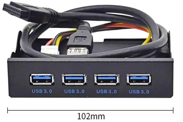 Alt view image 7 of 7 - JAENFONG USB 3.0 HUB 4 Ports Front Panel to Motherboard 20Pin Adapter with SATA Power Cable for 3.5" Floppy Bay Disk Drive Caddy