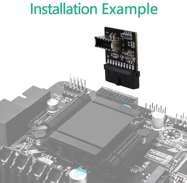 Alt view image 3 of 5 - JAENFONG USB 3.0 (3.1 Gen 2) Internal IDC 20 Pin Motherboard Header to Type E A-Key USB 3.1 20Pin Female Header Converter for Type C Panel Mount Adapter
