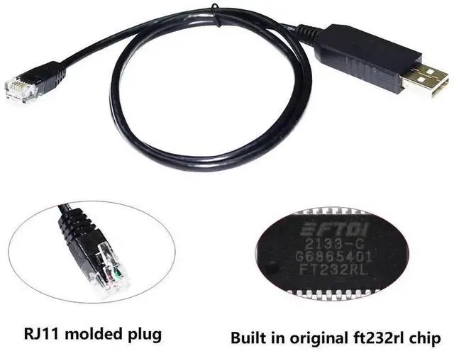 Alt view image 2 of 6 - JAENFONG FTDI USB RS232 TO RJ11 RJ12 6P4C ADAPTER CONSOLE CABLE FOR MEGA-FABS D1 SERVO DRIVER DEBUG CABLE COMPATIBLE LMACR21D KABLE 1.8M Length