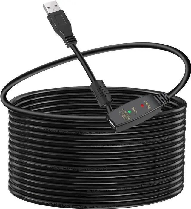 Main image of JAENFONG USB 3.0 Extension Cable 100 FT, USB 3.0 Extender Male to Female Cord with Signal Booster Compatible with Oculus Quest 2, Rift Sensor, Steam VR, Gaming PC, Printer 100 ft.