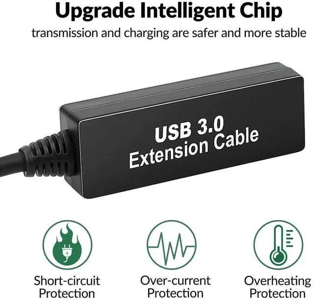 Alt view image 2 of 7 - JAENFONG 25Feet Active USB 3.0 extension cable,USB 3.0 Extension Cord A-Male A-Female,With Expansion Chipset Signal Boosters, Compatible With Oculus Quest 3,VR, Xbox, PS4, Webcam,etc.