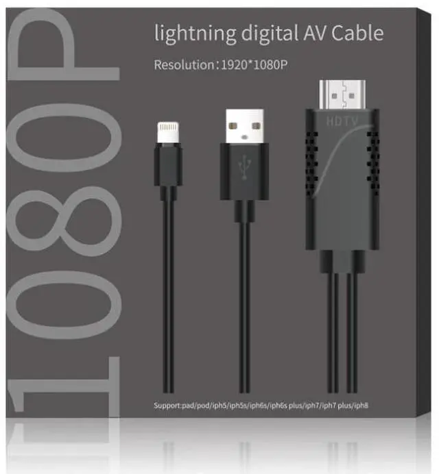 Alt view image 6 of 6 - USB to HDMI Adapter Cable, 1080P HD Phone to TV Connector, Universal Screen Mirroring Cable for Smartphone to HDTV/Monitor/Projector (1m)