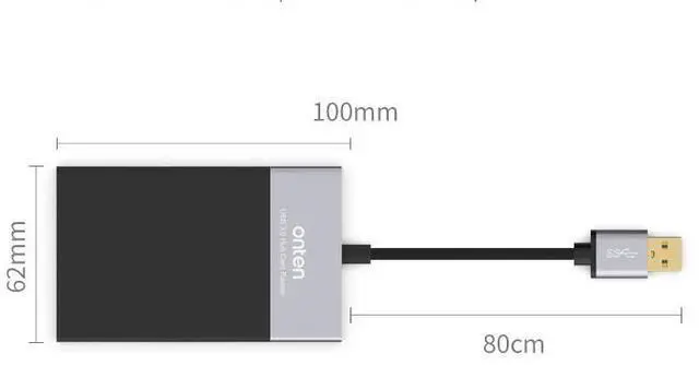 Alt view image 4 of 7 - USB 3.0 Hub 6-in-1 OTG Card Reader, High-Speed Multi-Card Adapter for SD/TF/CF/XQD Memory Cards, Compatible with Camera and Laptop white