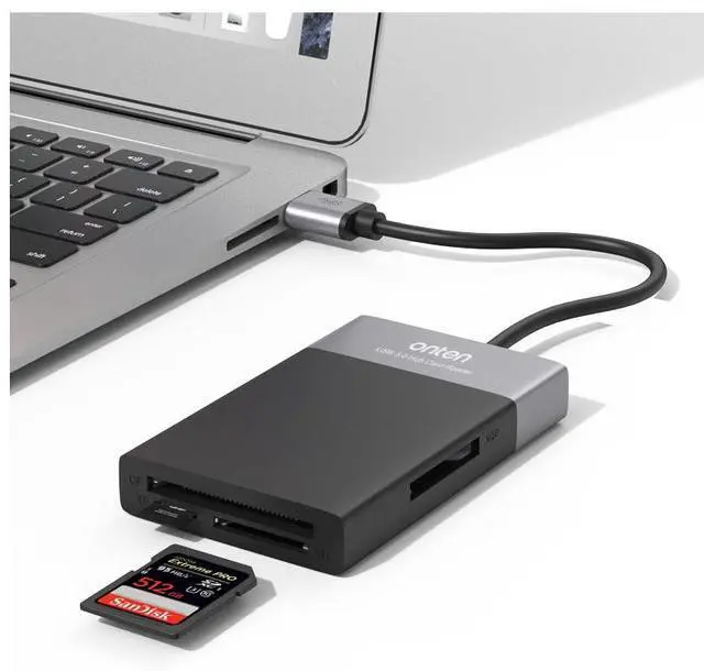 Alt view image 6 of 7 - USB 3.0 Hub 6-in-1 OTG Card Reader, High-Speed Multi-Card Adapter for SD/TF/CF/XQD Memory Cards, Compatible with Camera and Laptop white