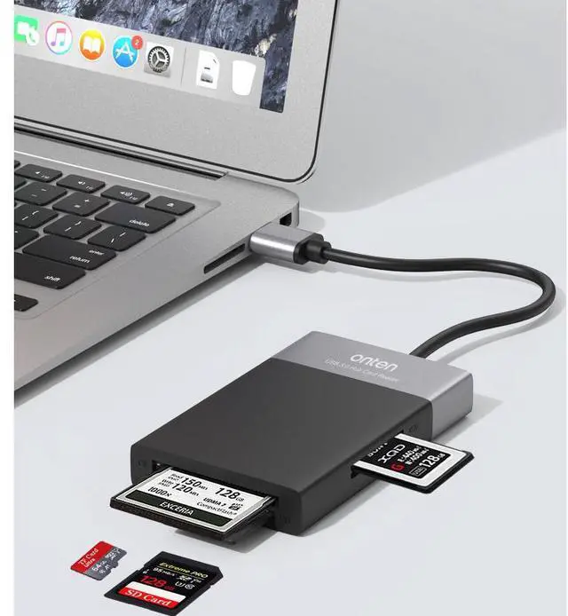 Main image of USB 3.0 Hub 6-in-1 OTG Card Reader, High-Speed Multi-Card Adapter for SD/TF/CF/XQD Memory Cards, Compatible with Camera and Laptop white