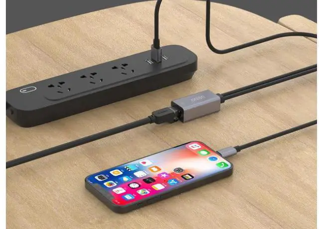 Alt view image 5 of 7 - Lightning to RJ45 Ethernet Adapter, 100Mbps Wired Network Converter with USB Port, Compatible with iPhone/iPad for Stable Internet Connection