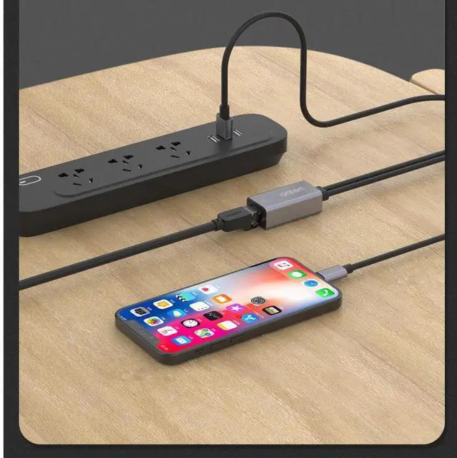 Alt view image 7 of 7 - Lightning to RJ45 Ethernet Adapter, 100Mbps Wired Network Converter with USB Port, Compatible with iPhone/iPad for Stable Internet Connection