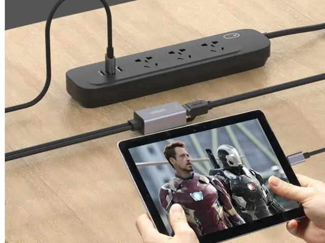 Alt view image 4 of 7 - Lightning to RJ45 Ethernet Adapter, 100Mbps Wired Network Converter with USB Port, Compatible with iPhone/iPad for Stable Internet Connection