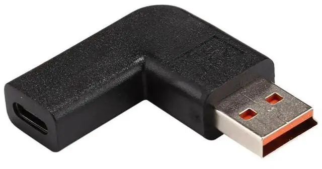 Alt view image 4 of 4 - JAENFONG USB-C / Type-C Female to Yoga 3 Male 90 Degrees Angled Power Adapter Connector for