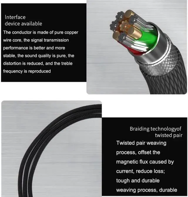 Alt view image 6 of 6 - JAENFONG 1.2m For Boss QC15 Headphone Audio Cable Braided Replacement Cable