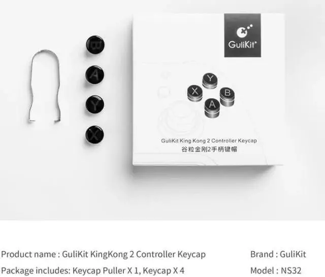 Alt view image 6 of 6 - Gulikit NS32 For King Kong 2Pro / NS08 / NS09 Gamepad Controller A B X Y Keycaps