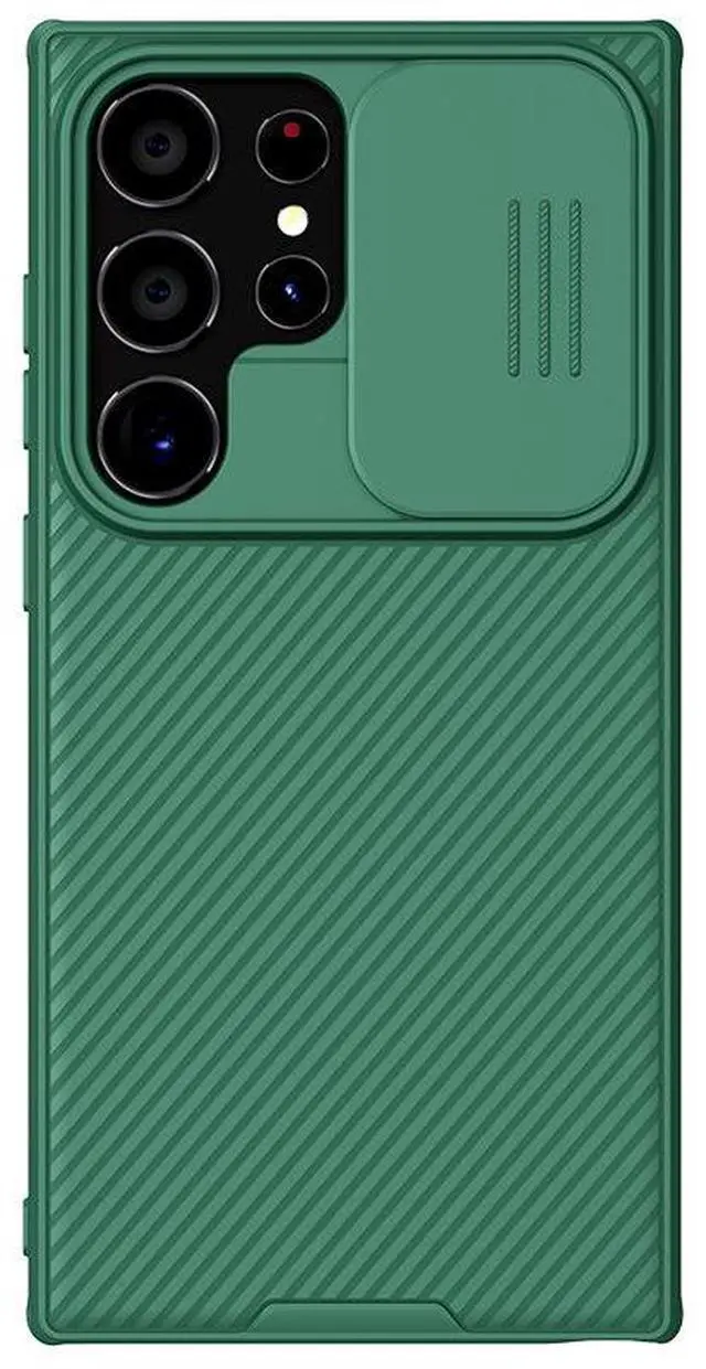 Main image of JAENFONG For Samsung Galaxy S22 Ultra 5G NILLKIN Synthetic Fiber Camshield Phone Case green