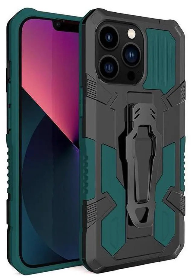 Main image of JAENFONG For iPhone 14 Machine Armor Warrior PC + TPU Phone Case green