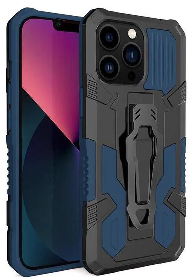 Main image of JAENFONG For iPhone 14 Machine Armor Warrior PC + TPU Phone Case  blue