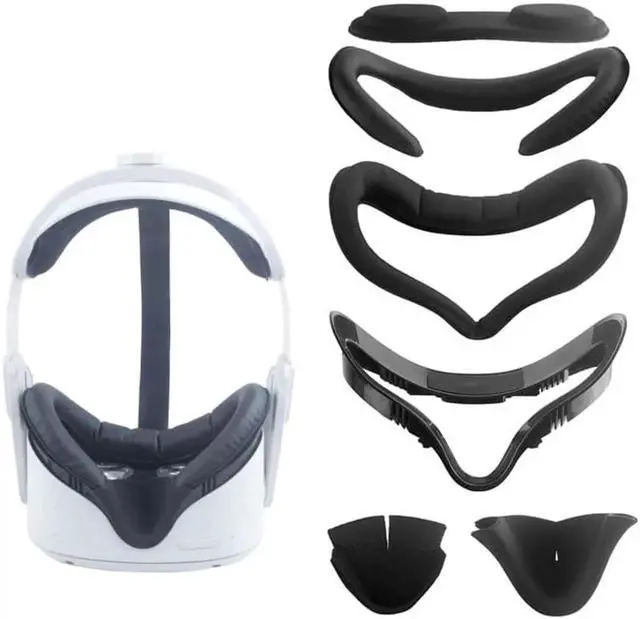 Alt view image 2 of 5 - JAENFONG For Meta Quest 2 VR Headset 6pcs/set Replacement Face Eye Pad Cushion(Black)