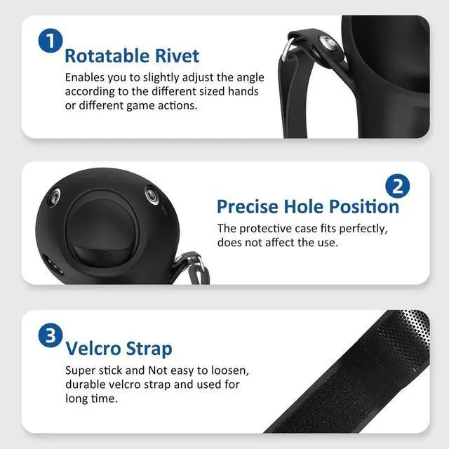 Alt view image 3 of 5 - JAENFONG For Meta Quest Pro 1 Pair Handle Silicone Case Cover VR Accessories (grey)